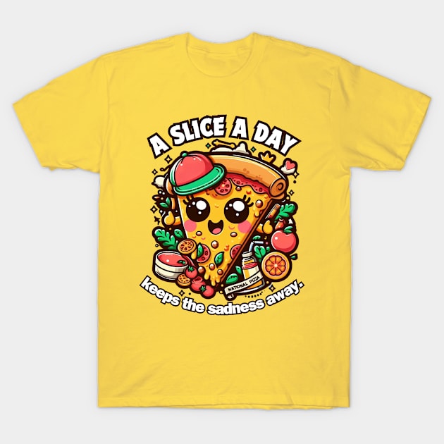 A slice a day keeps the sadness away T-Shirt by chems eddine